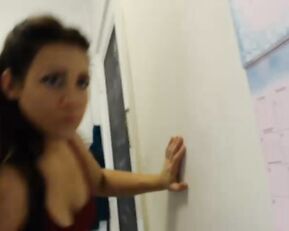 Here2please6969 busty milf brunette blowjob on kitchen webcam show