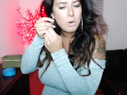 Kendra juicy brunette in shower webcam show