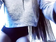 Horny Sarah toying her holes