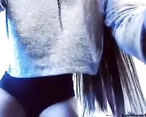 Horny Sarah toying her holes