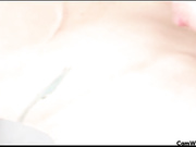 Brunette with long legs mounts a cock