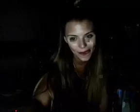 Bleached blonde with tiny tits sucking cock