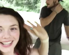 Blonde cutie sucking dick in pov