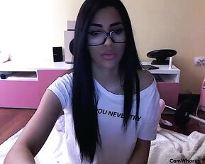 adira_eiffel passion teen brunette in glasses teasing in bed webcam show
