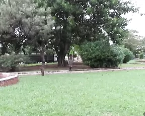 Andreza slim teen teasing nude tits in park webcam show