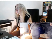 Curly haired brunette playing with her tits