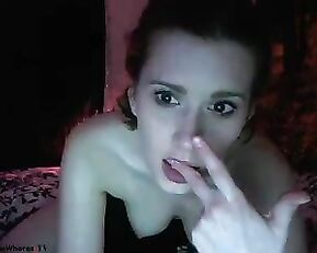 Teen brunette vibrating pussy webcam show