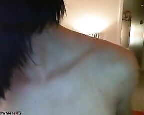 YogaBrandi passion busty brunette teasing in bed webcam show