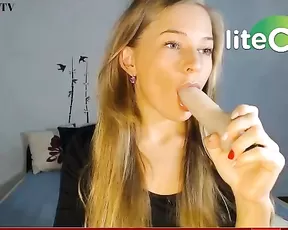 Large toy for her slippery meat hole
