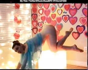 Blonde in a fishnet body stockings gets the cock