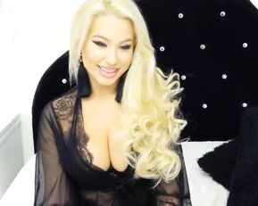Sex bomb milf blonde with big boobs teasing in erotic underwear webcam show