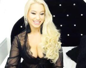 Sex bomb milf blonde with big boobs teasing in erotic underwear webcam show