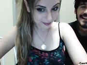 Busty teen blonde is stripping