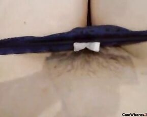 Slim mature in glasses fingering in panties webcam show