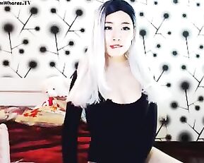 KillerAsss busty teen blonde suck dildo webcam show