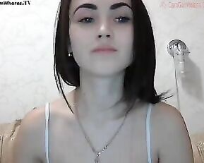 JenyaSweety sweet slim teen brunette teasing webcam show