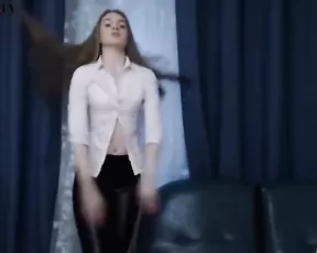 Huge dildo get oiled up and used