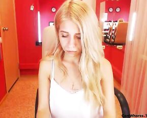 Young naked teen blonde fingering webcam show