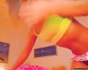 Slim sexy girl dancing striptease webcam show
