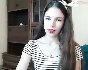 Brunette fucked in mouth