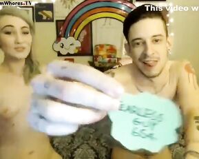 Chillwavecpl slim tattoo teen blonde get couple sex webcam show