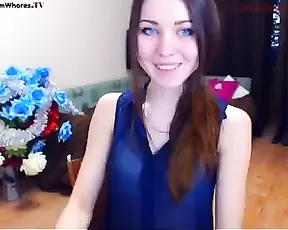 Beautiful slim girl show small nude tits webcam show