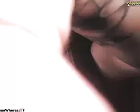 Sex bomb brunette with big tits teasing wet body webcam show