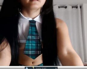 Khiesha_ asian schoolgirl teasing webcam show