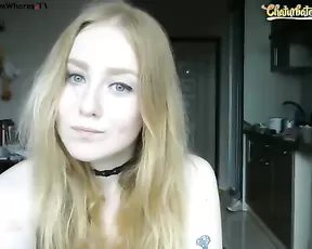 Skanky blonde wife gets a huge facial from hubby