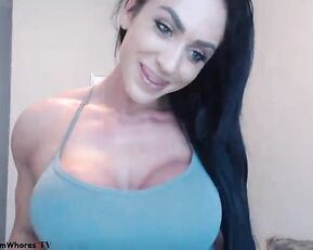 BuiltForYouu beauty brunette with fake huge boobs webcam show