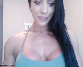 BuiltForYouu beauty brunette with fake huge boobs webcam show