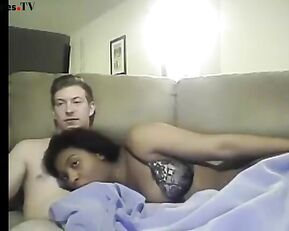 Tasty black milf make couple blowjob webcam show