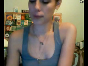 Slim girl fingering in panties webcam show