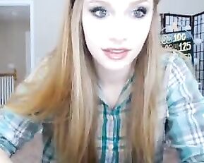 GingerOneil very sexy slim blonde deepthroat BJ dildo webcam show