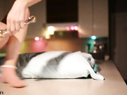 Newchloe18 sweet teen masturbate glass dildo webcam show