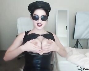 Aynmarie Red Lips and Black Cock Cum Show