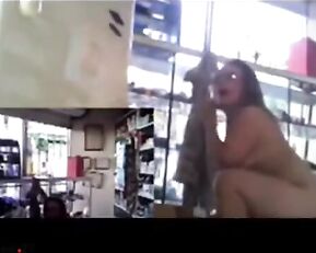 Caught hot Masturbating in library webcam show