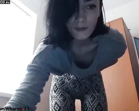 Alycetn small tits sexy brunette play with wet hairy pussy webcam show