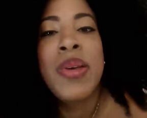Shantalboum black slim latina girl suck dildo on mirror private show