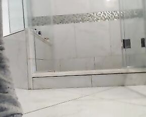 AmyDay busty hot milf in shower webcam show