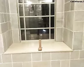 TheStellarGF rides dildo in the shower