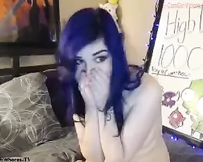 ScarlettQuinn slim sexy teen with purple hair hot masturbate webcam show