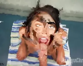 Adriana Sucks Cock While it Pisses in Her Mouth