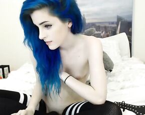 Kati3kat slim sexy teen in stockings in bed webcam show