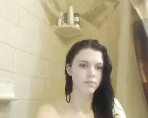 Charlotte1996 sexy slim teen brunette in bath webcam show