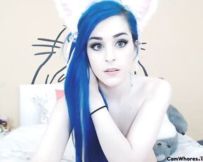 Kati3kat young slim teen in bed vibrating pussy use hitachi webcam show