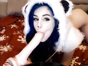Kat giving a blowjob.