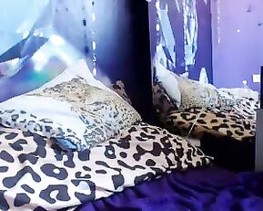 Xalexax busty latina brunette in bed webcam show