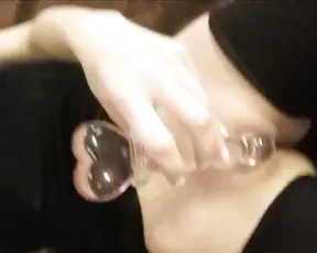 Monimusume nice teen masturbate glass dildo in private premium video