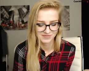 Rubypaige22 teen slim blonde in glasses dancing webcam show